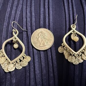 Silver plate dangle earrings